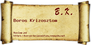 Boros Krizosztom névjegykártya